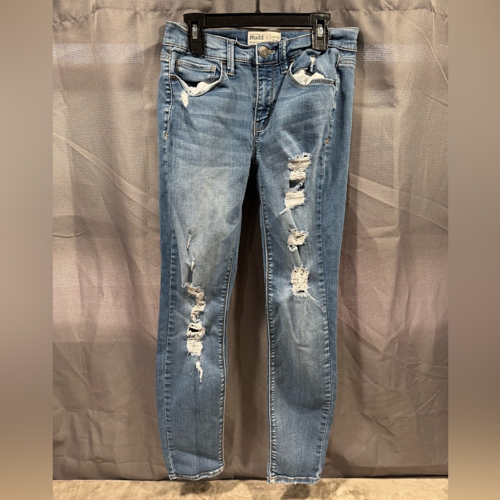 Mudd Low Rise Distressed Skinny Jeans